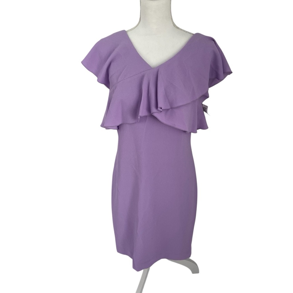 Trina Turk Women's Cameron Flutter Cap Sleeve Dress Lilac Purple 4 Wedding NTW